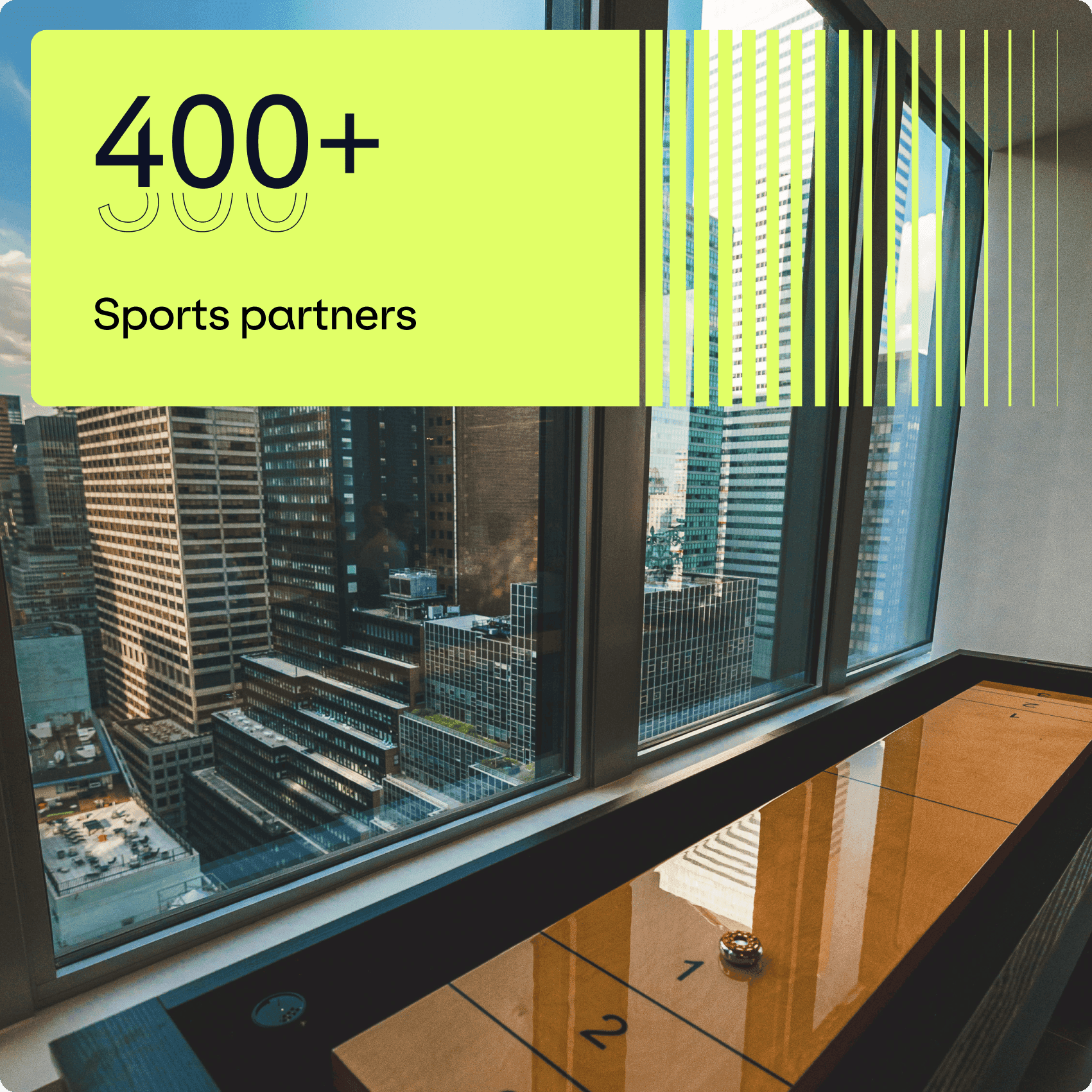 Graphic highlighting Genius Sports' collaboration with more than 400 global sports organizations