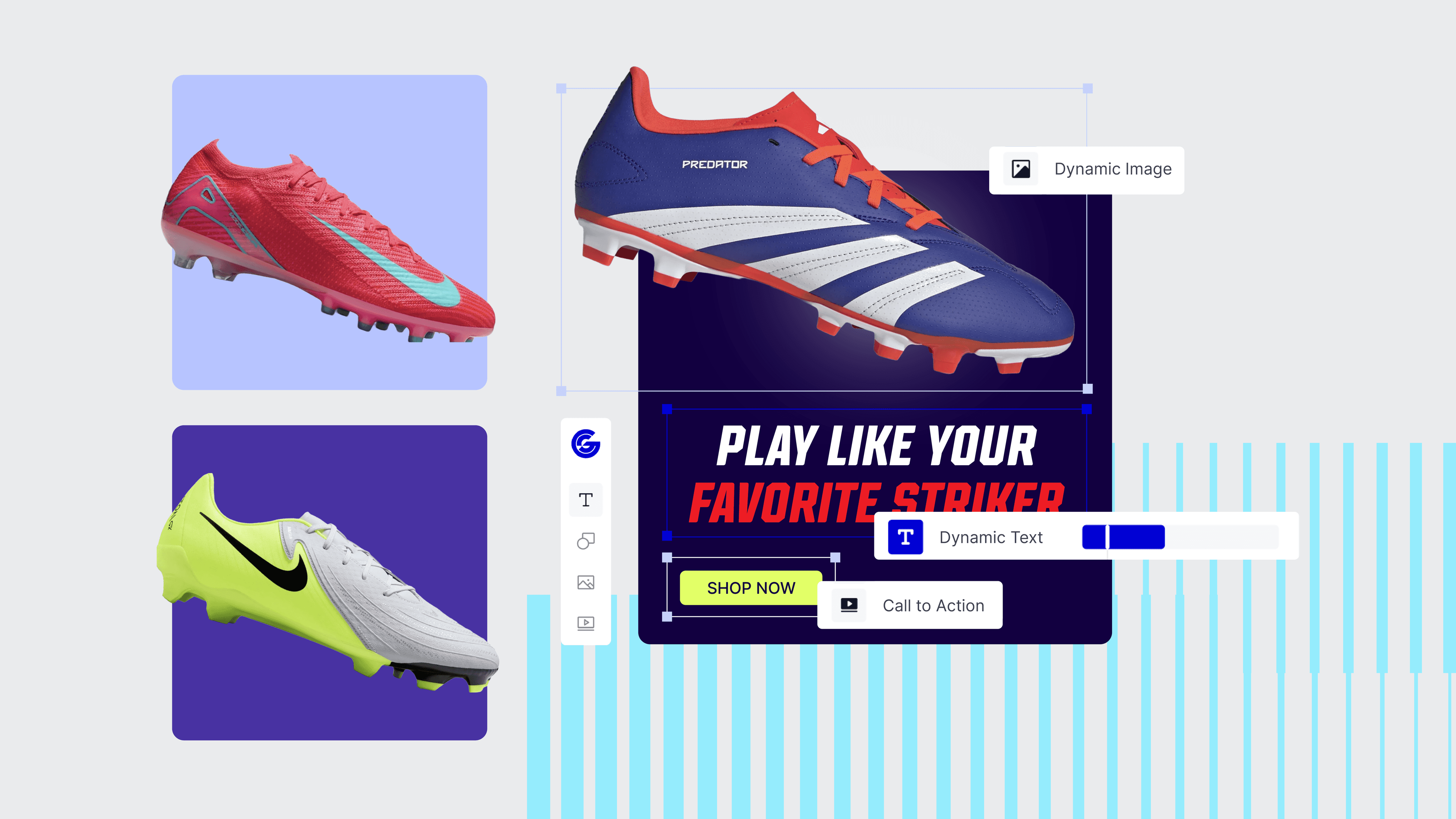 Elements of a dynamic creative in sports advertising